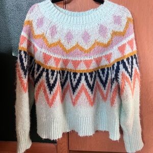 Cute Multicolor Geometric Women's Sweater - A New Day (L)